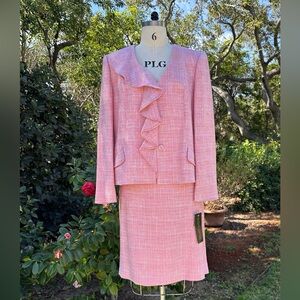 NWT Albert Nipon vintage "Seville" 2-piece tweed skirt suit - size 14